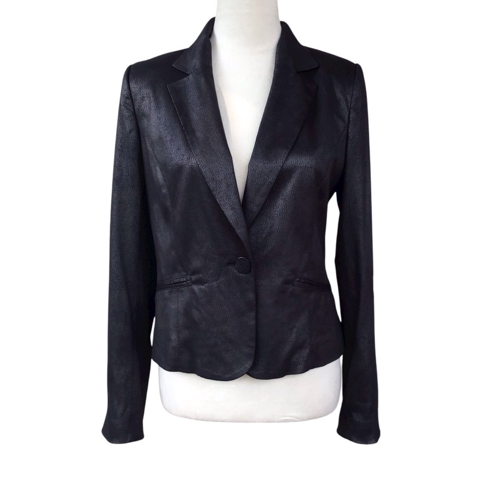 Rodika Zanian Vintage Snakesin Shimmer Black Blazer Jacket
